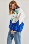 Kadın Kapişonlu California Baskılı Üç İplik Şardonlu Sweatshirt