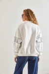 Kadın Baskılı Üç İplik Oversize Sweatshirt