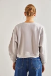 Kadın Baskılı Üç İplik Şardonlu Sweatshirt