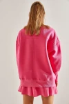 Kadın Üç İplik Şardonlu Oversize Sweatshirt