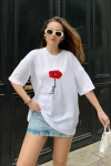 Bianco Lucci Kadın Boncuk El İşi İşlemeli Penye Tshirt 60211012