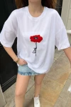 Bianco Lucci Kadın Boncuk El İşi İşlemeli Penye Tshirt 60211012