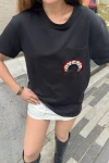 Bianco Lucci Kadın Cebi Nakışlı Penye Tshirt 60211006