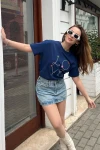 Bianco Lucci Kadın Love Nakış İşlemeli Penye Tshirt 60211004