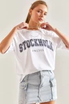 Bianco Lucci Kadın Stockholm Baskılı Tshirt 60171023